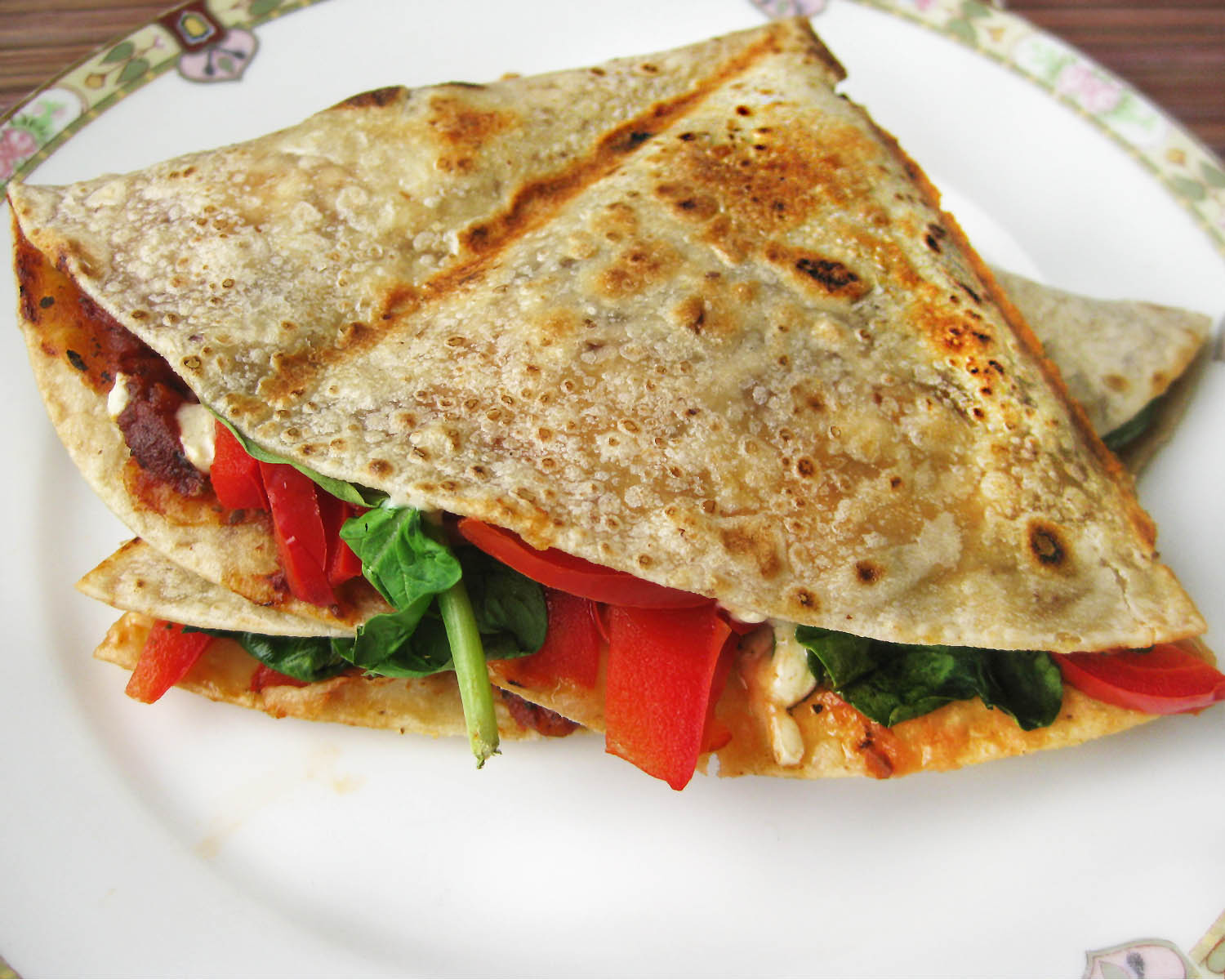 Vegan Red Pepper & Spinach Quesadillas Simply Quinoa