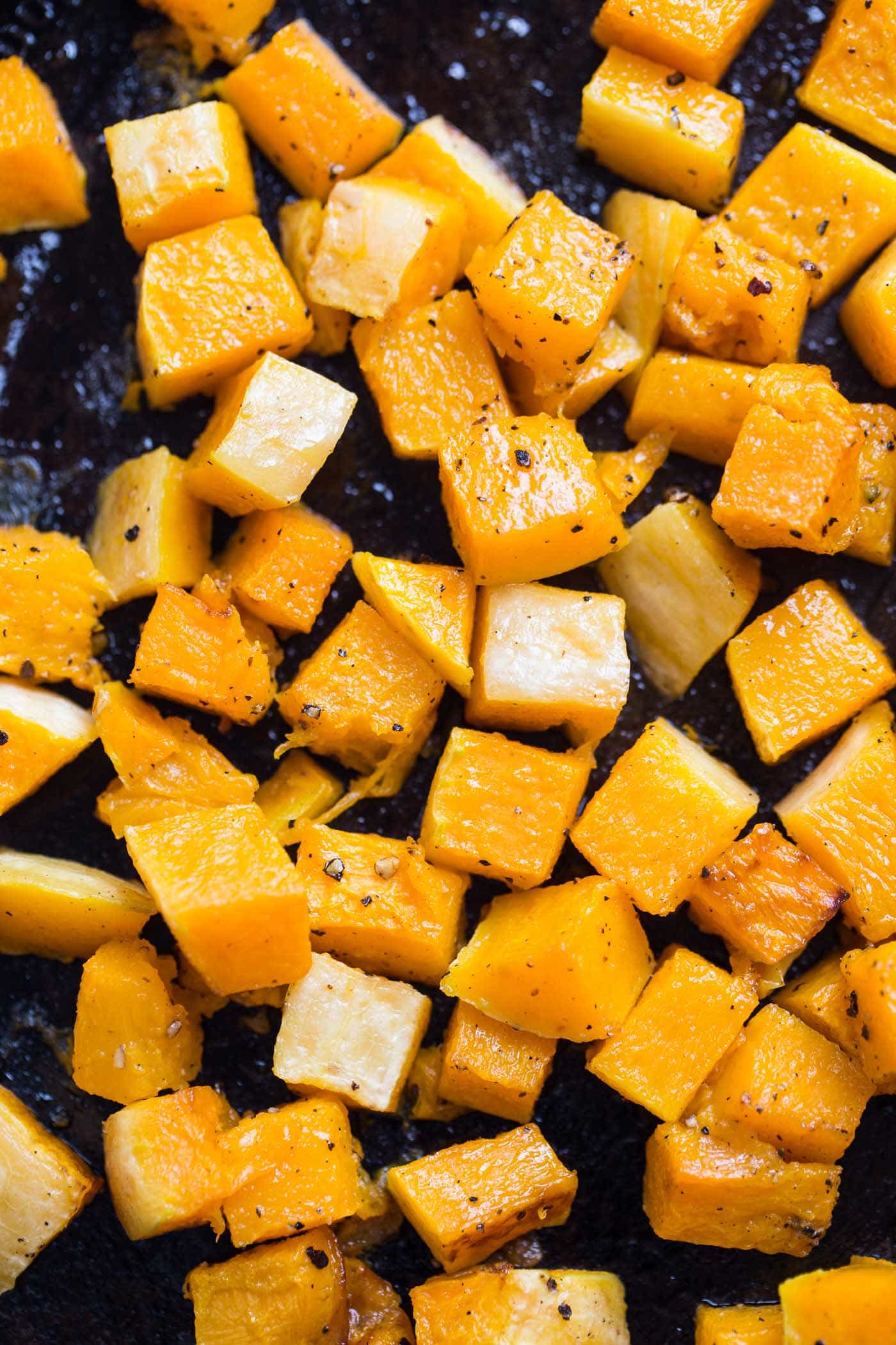 Perfectly roasted butternut squash for this simple Fall Quinoa Salad