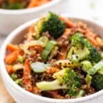 ginger quinoa bowls with veggies and ready in 10 minutes