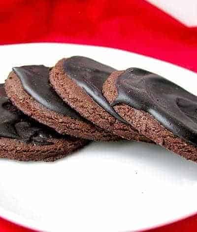 Chocolate buckwheat cookies with chocolate frosting.