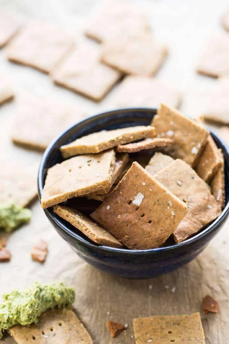 high protein quinoa crackers made with quinoa flour