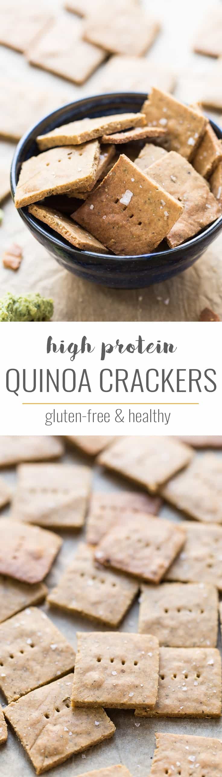 If you need a quick, healthy, high-protein snack, reach for these GLUTEN-FREE QUINOA Crackers! Easy to make, extra crispy and go with all your favorite dips!