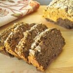 Cocoa-Beet Quick Bread slices on a cutting board.