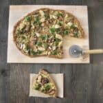 Quinoa pizza with cashew ricotta cheese.