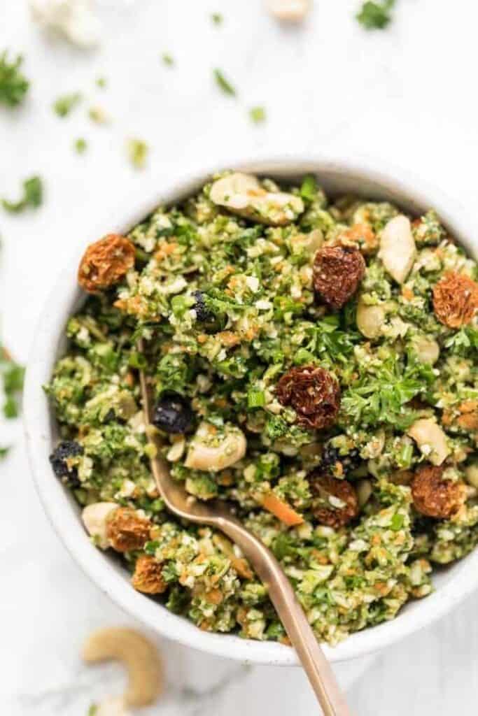 homemade version of whole foods detox salad with broccoli