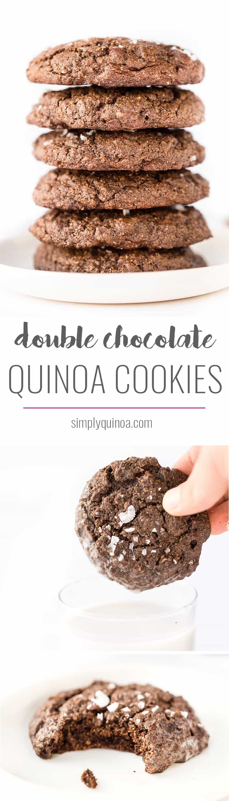 These DOUBLE Chocolate Chip Quinoa Cookies are sweet, satisfying and HEALTHY!