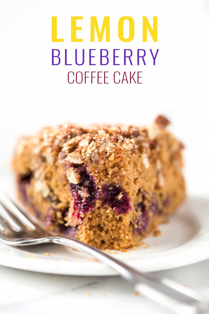 GLUTEN-FREE LEMON BLUEBERRY COFFEE CAKE -- made with whole grain flours, sweetened with coconut sugar and topped with an AMAZING crumble!