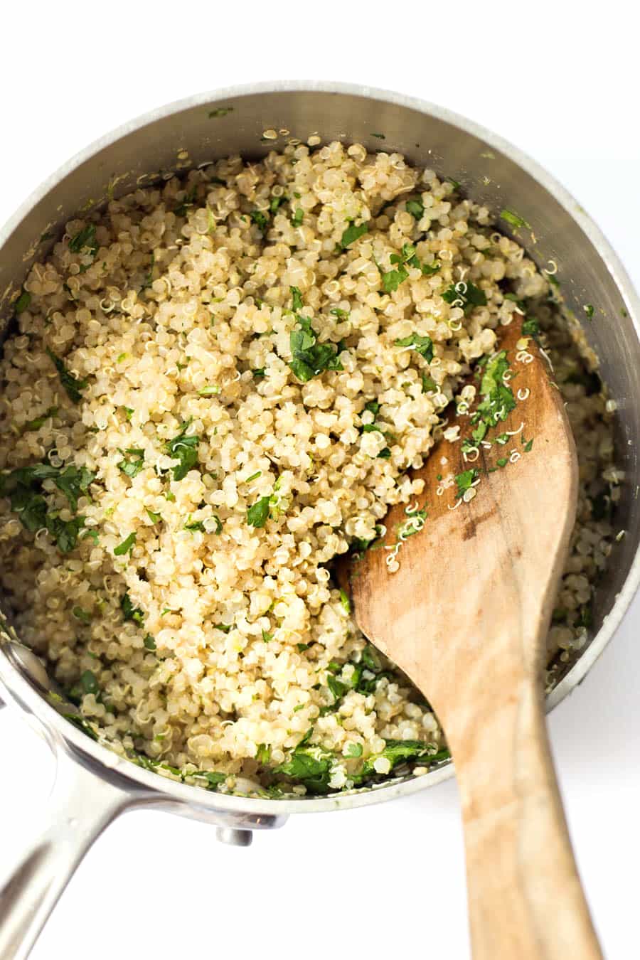 Cilantro Lime Quinoa -- only 3 ingredients and 15 minutes to make!