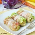 Stuffed cabbage rolls on a plate.