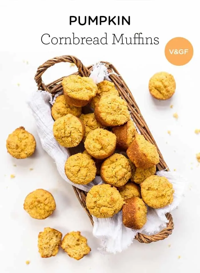 Easy Pumpkin Cornbread Made into Mini Muffins