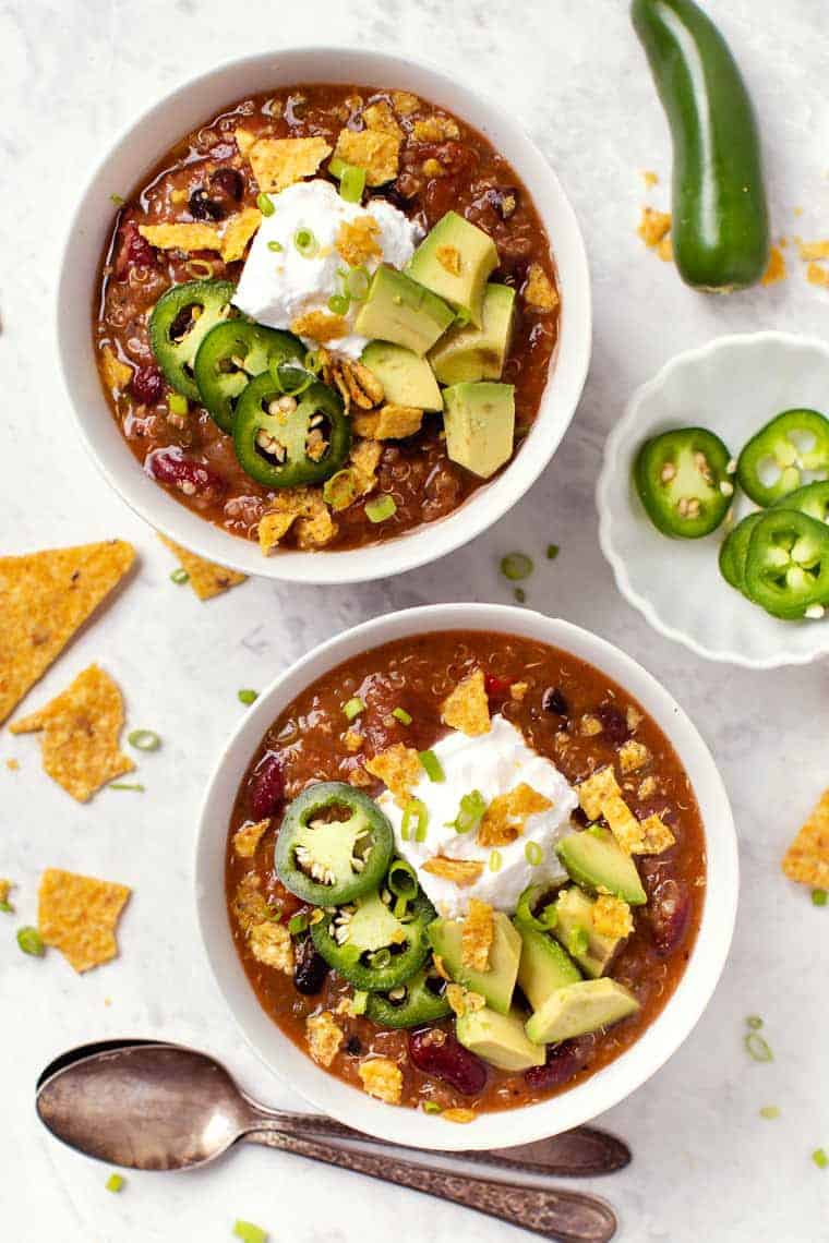 Easiest Slow Cooker Vegetarian Chili With Quinoa Simply Quinoa