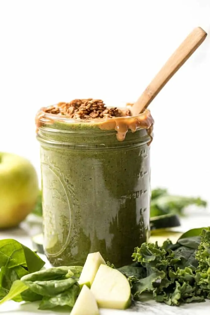 hidden veggie green apple smoothie with protein and fiber