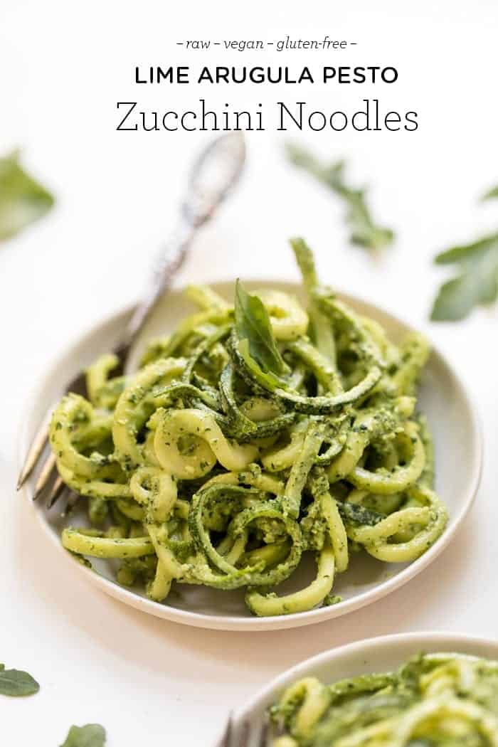 lime arugula pesto with zucchini noodles