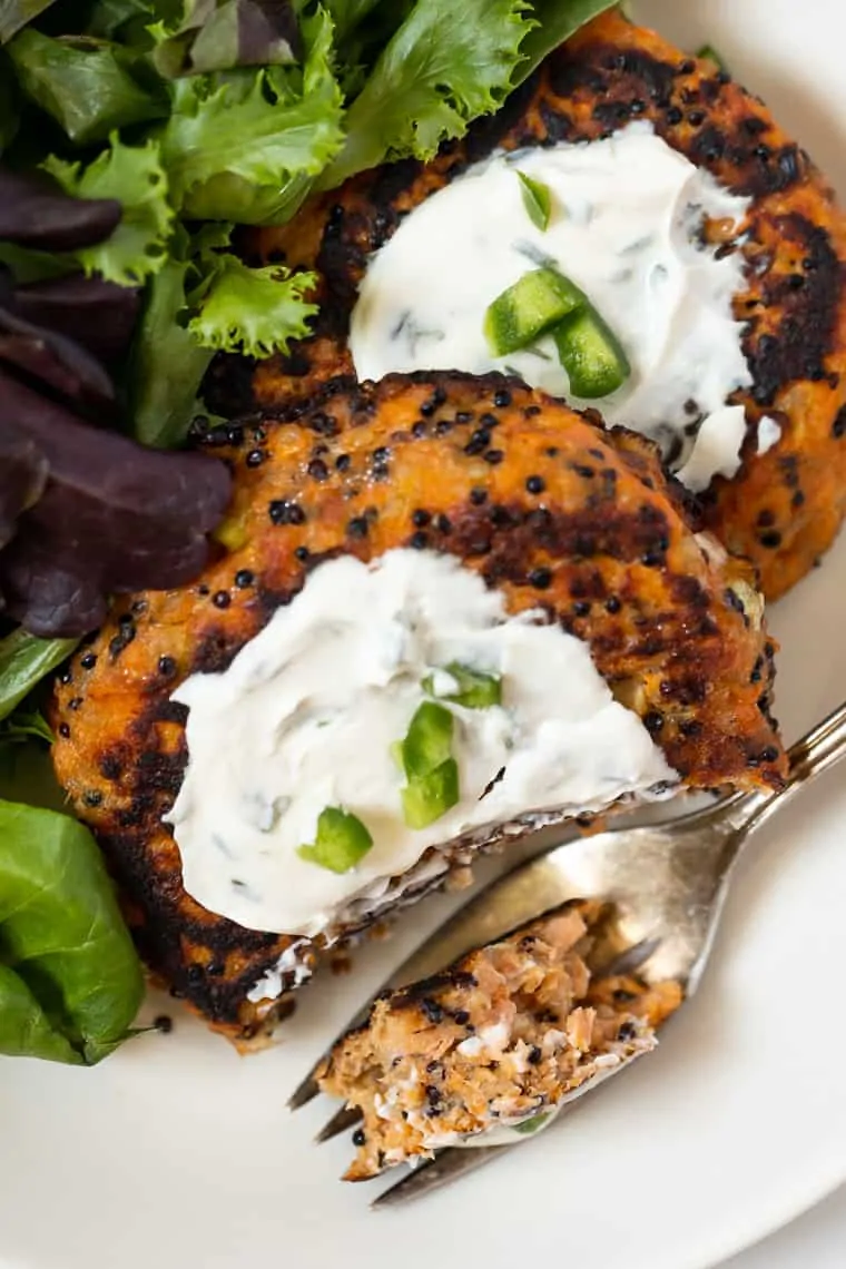 Bite of Salmon Cakes with Quinoa