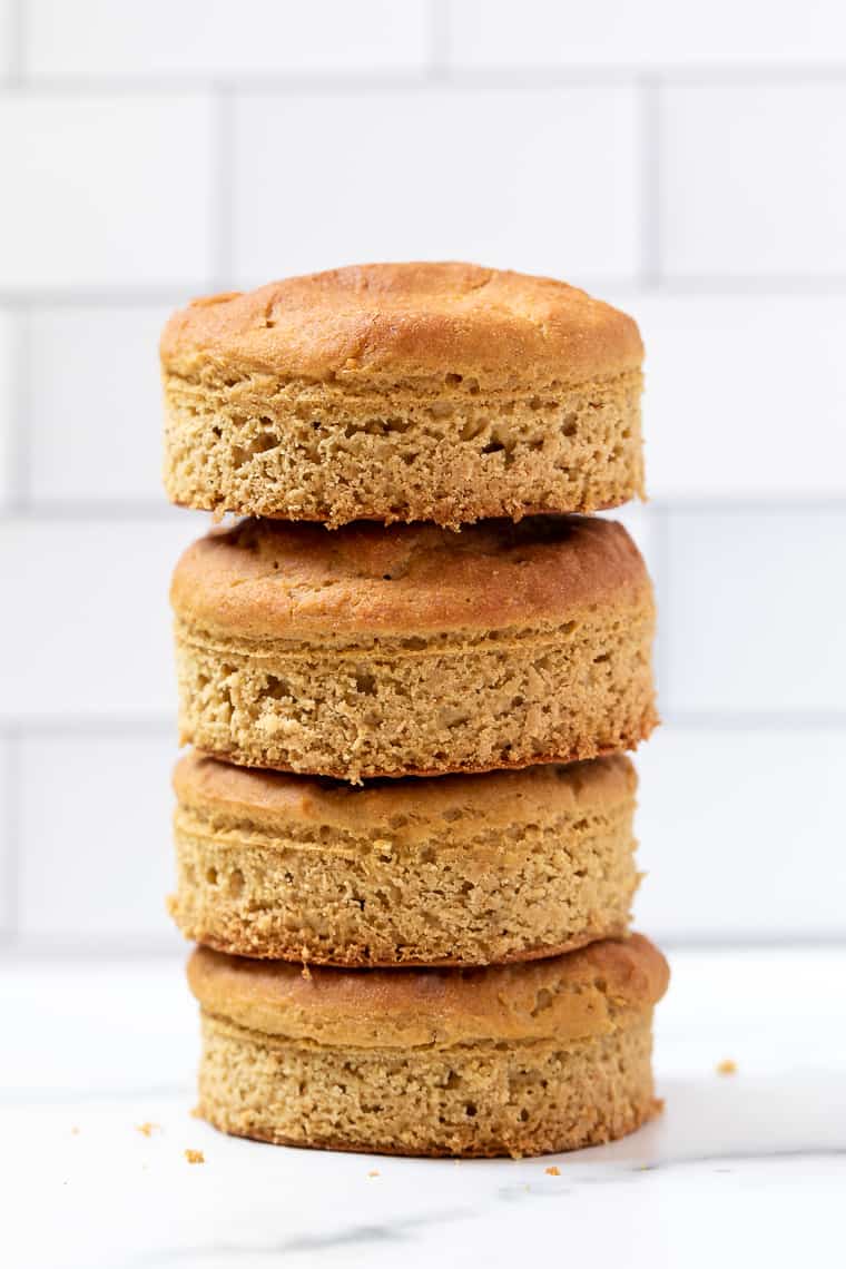 The best homemade gluten-free English muffins! They're fluffy, light, tender and so delicious when toasted. A reader favorite! Stack of Gluten-Free English Muffins