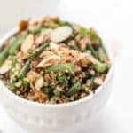 healthy quinoa salad with green beans and almonds