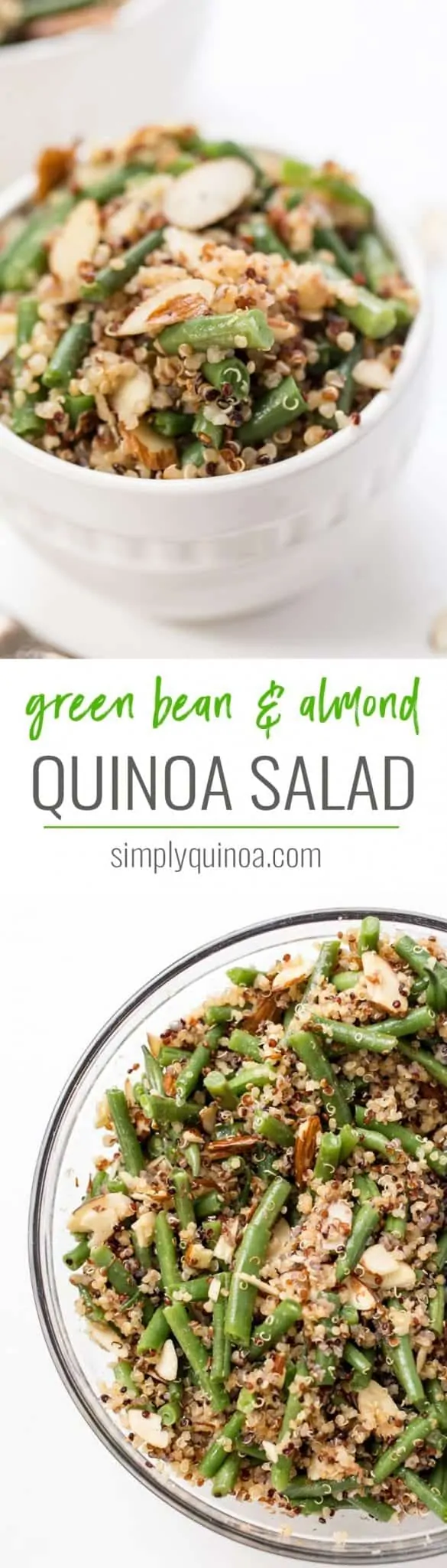 healthy green bean and almond quinoa salad