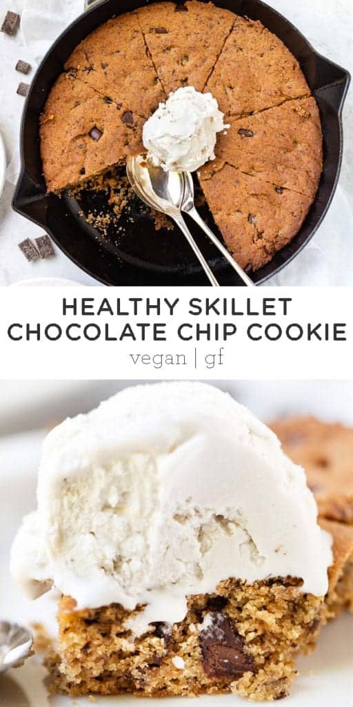Healthy Skillet Chocolate Chip Cookie