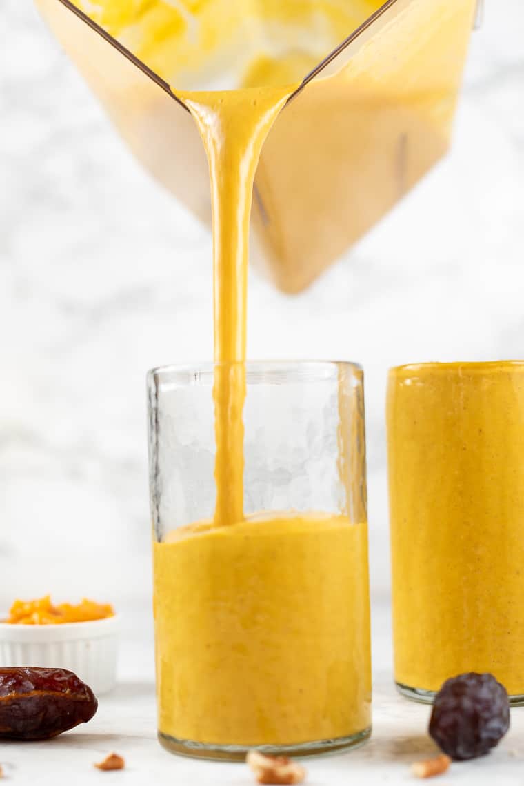 Pouring a Pumpkin Smoothie