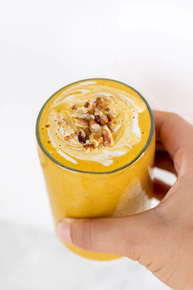 Glass of Pumpkin Cheesecake Smoothie