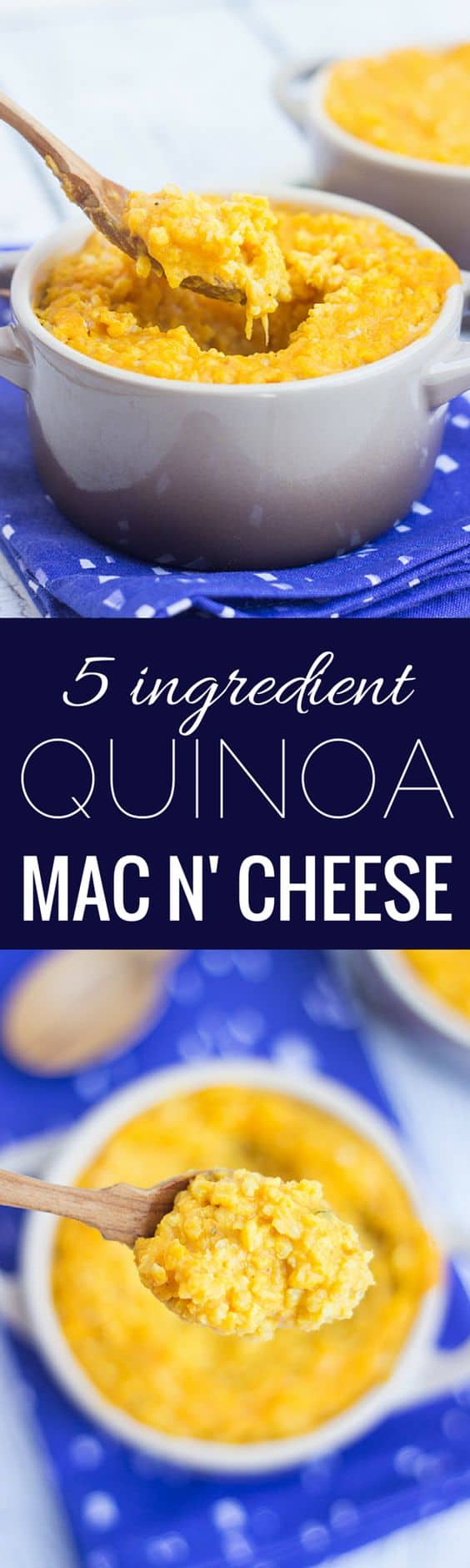 5-ingredient Quinoa Mac and Cheese....with a super healthy secret ingredient. Click to find out!