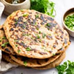 Stack of homemade gluten-free naan