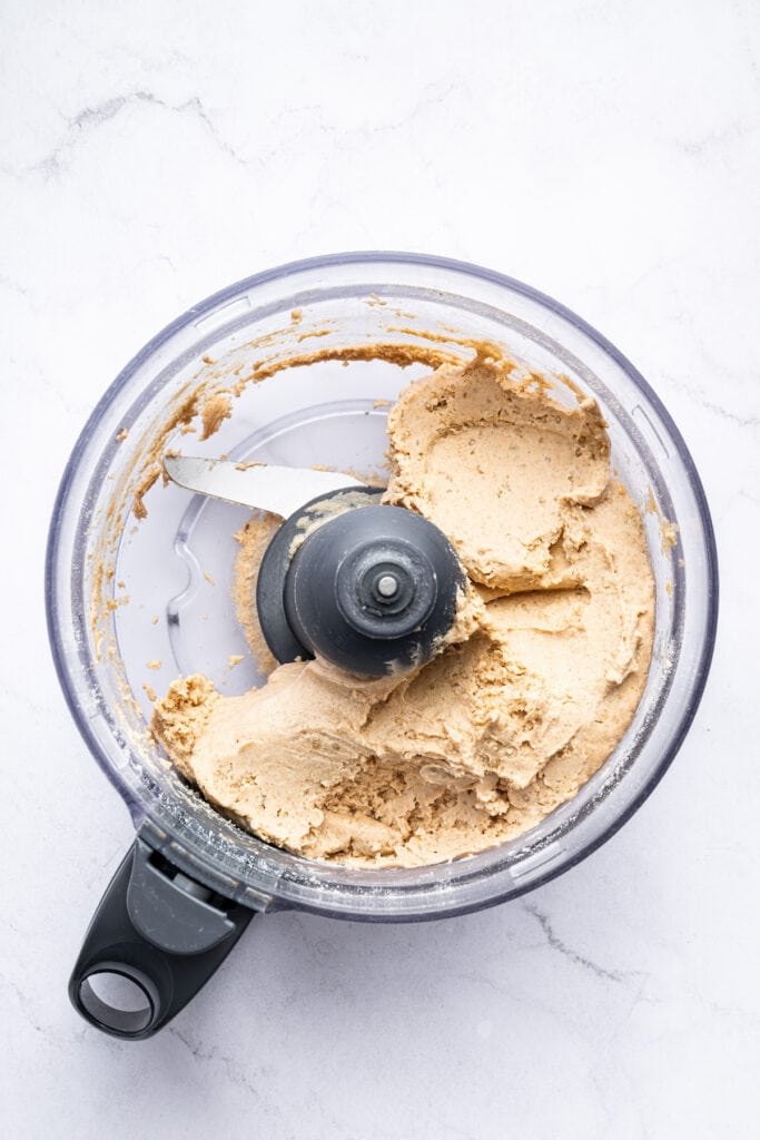 Gluten-free naan dough in food processor