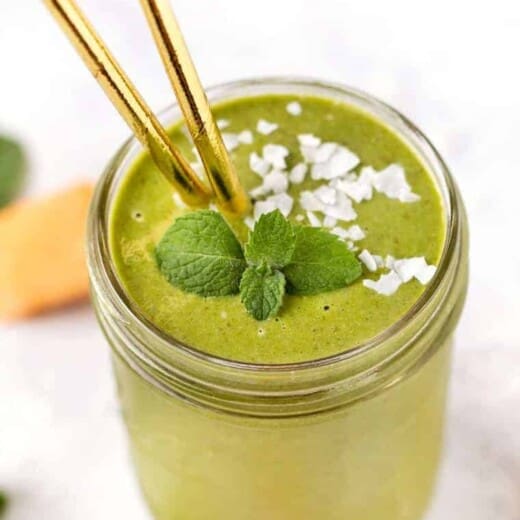 Green Melon Smoothie Recipe in jar