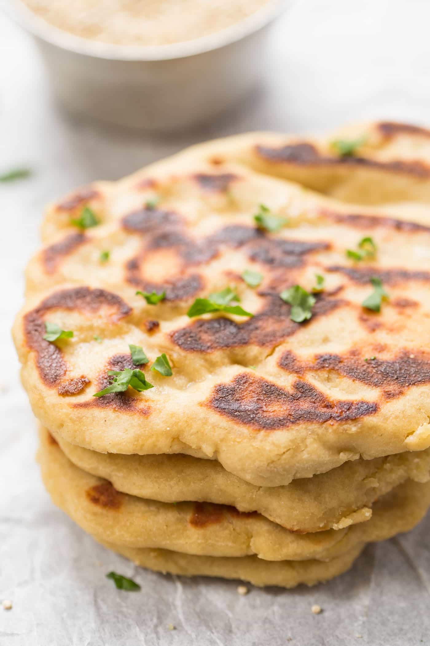 The perfect gluten-free naan bread made with high-protein quinoa flour!