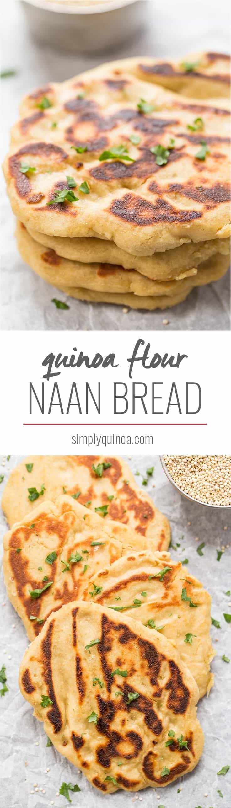 The perfect gluten-free naan bread made with high-protein quinoa flour!
