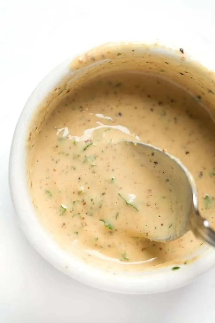 a perfect creamy vegan dressing made with cashew butter