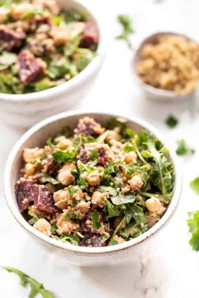 Rainbow Quinoa Salad Jars with Peanut Miso Dressing - Healthyish Appetite