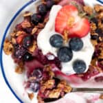 Plate of Berry Crumble with Coconut Yogurt