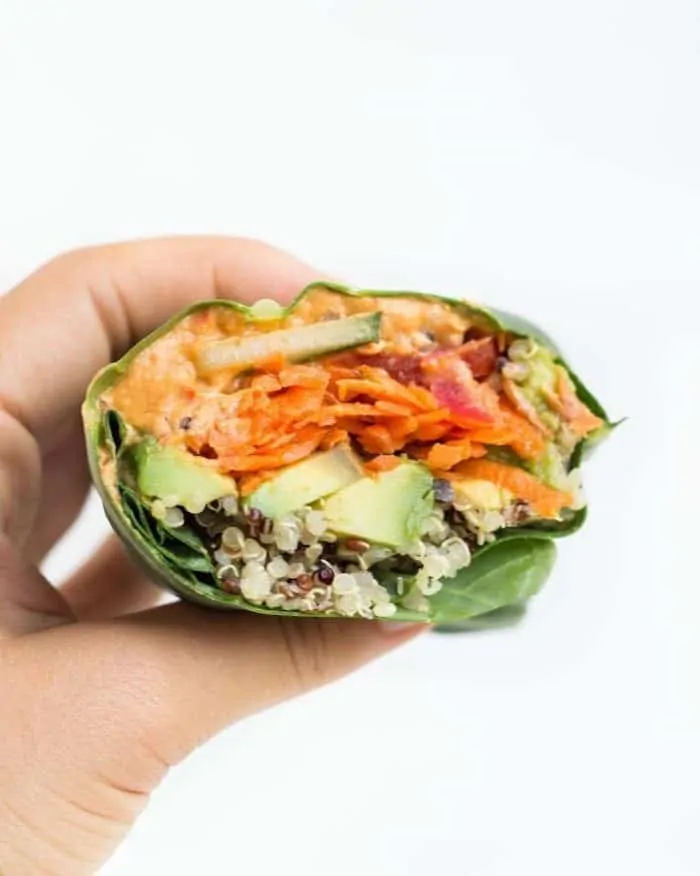 Quinoa & Veggie Collard Wraps