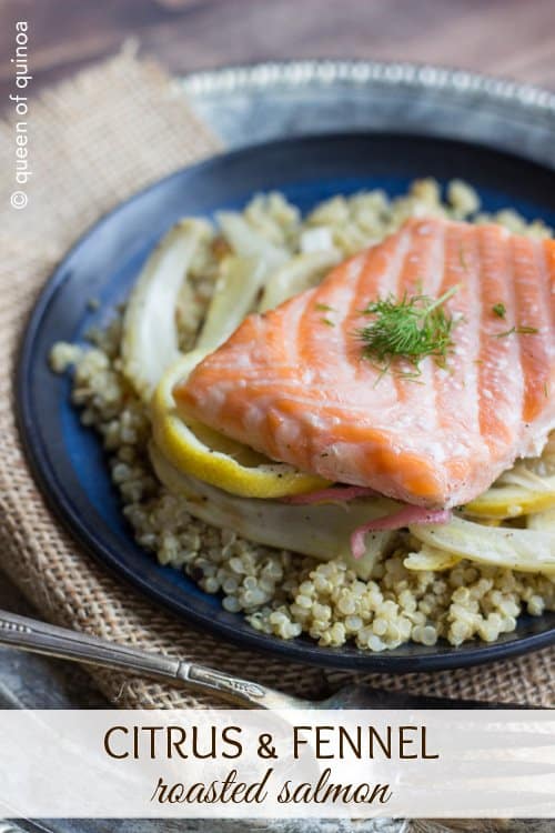 Citrus & Fennel Roasted Salmon with Herbed Quinoa