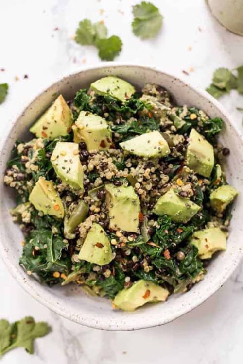 High Protein Quinoa Salad with Lentils