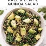 Pinterest title image for Kale Quinoa Salad.