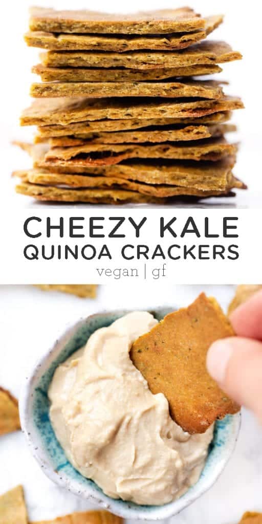  Cheezy Kale Quinoa Crackers