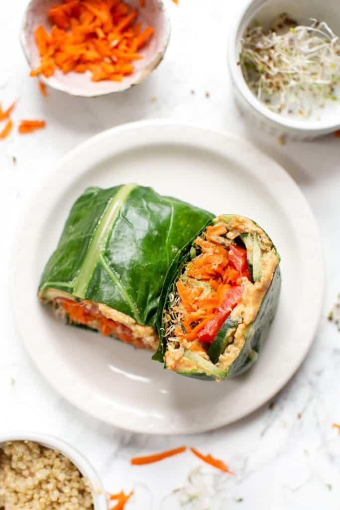 Healthy Veggie Collard Wrap