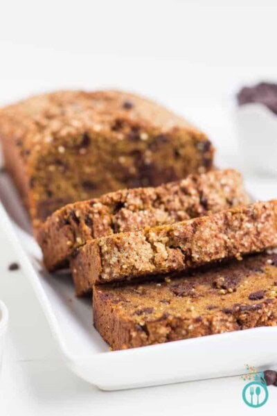 Gluten-Free Pumpkin Bread with Chocolate Chips via simplyquinoa.com