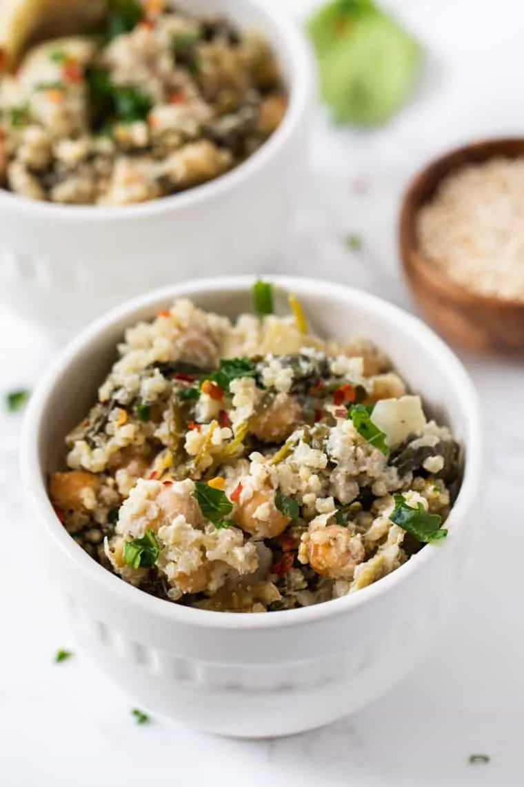 Spinach Artichoke Quinoa Casserole Bake