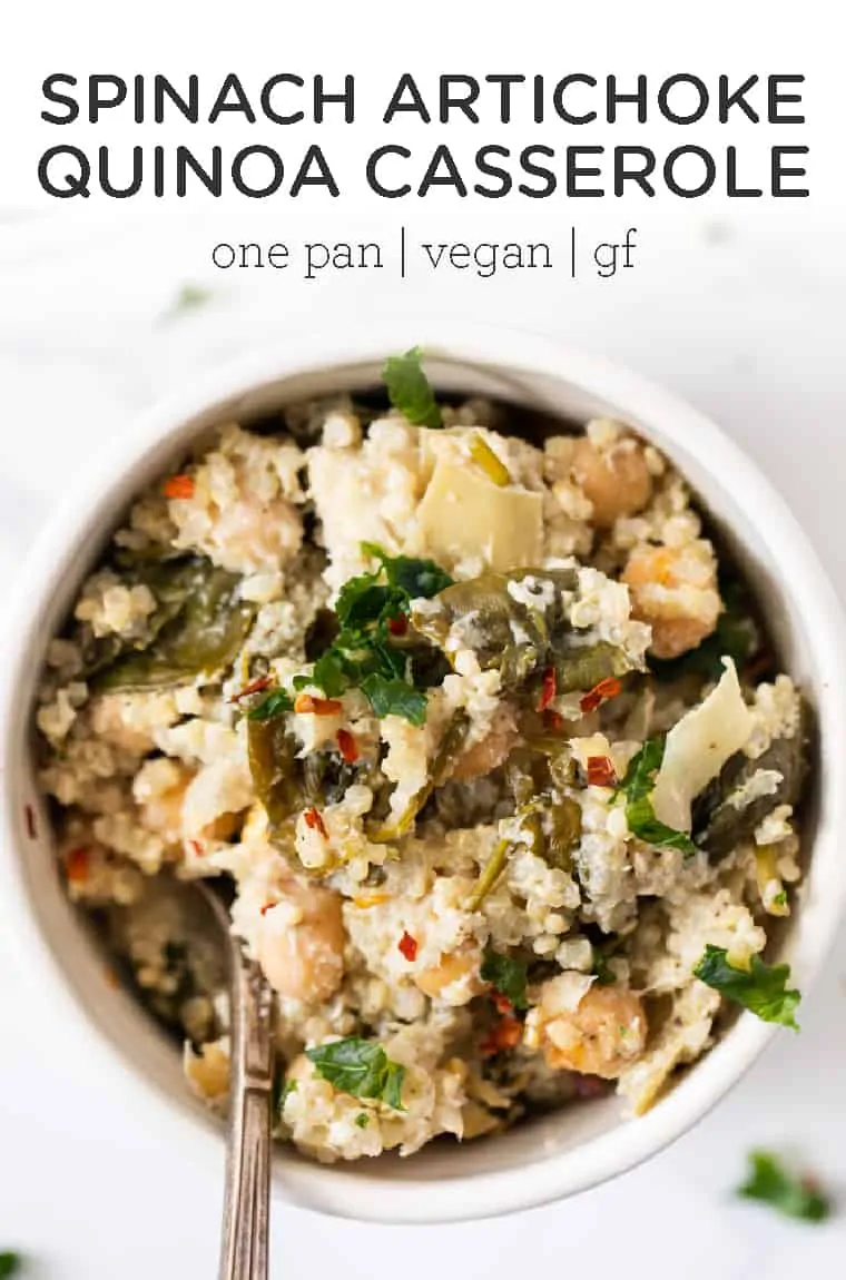 Spinach Artichoke Quinoa Casserole {vegan & gf} - Simply Quinoa