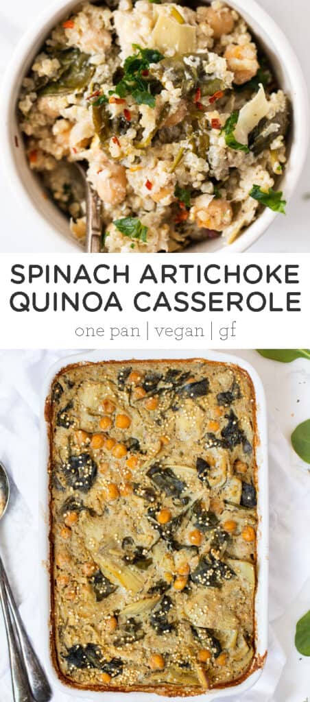 Spinach Artichoke Quinoa Casserole