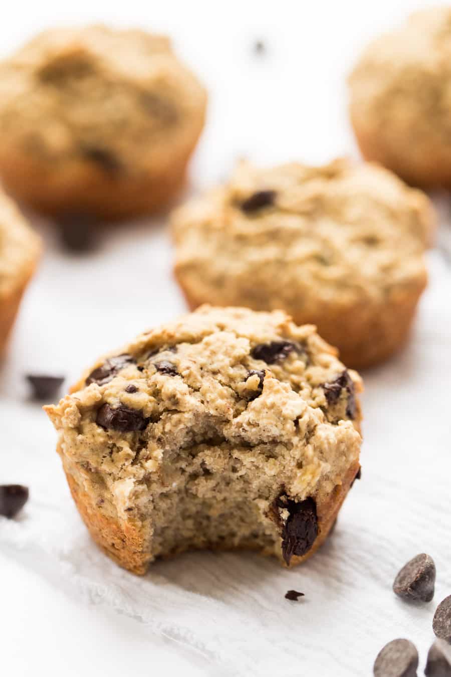 These SKINNY Banana Chocolate Chip Quinoa Muffins are made with wholesome ingredients, sweetened naturally and taste AMAZING!
