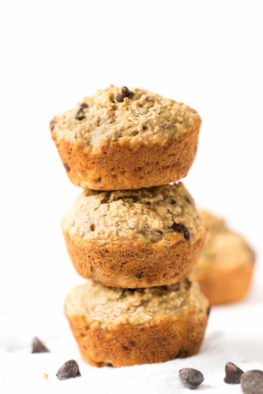 These SKINNY Banana Chocolate Chip Quinoa Muffins are made with wholesome ingredients, sweetened naturally and taste AMAZING!