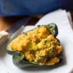 Quinoa Stuffed Peppers with Broccoli & cheese - AND made with the base of my 5-ingredient mac and cheese!