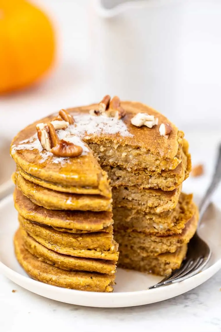 Stack of Healthy Pumpkin Pancakes