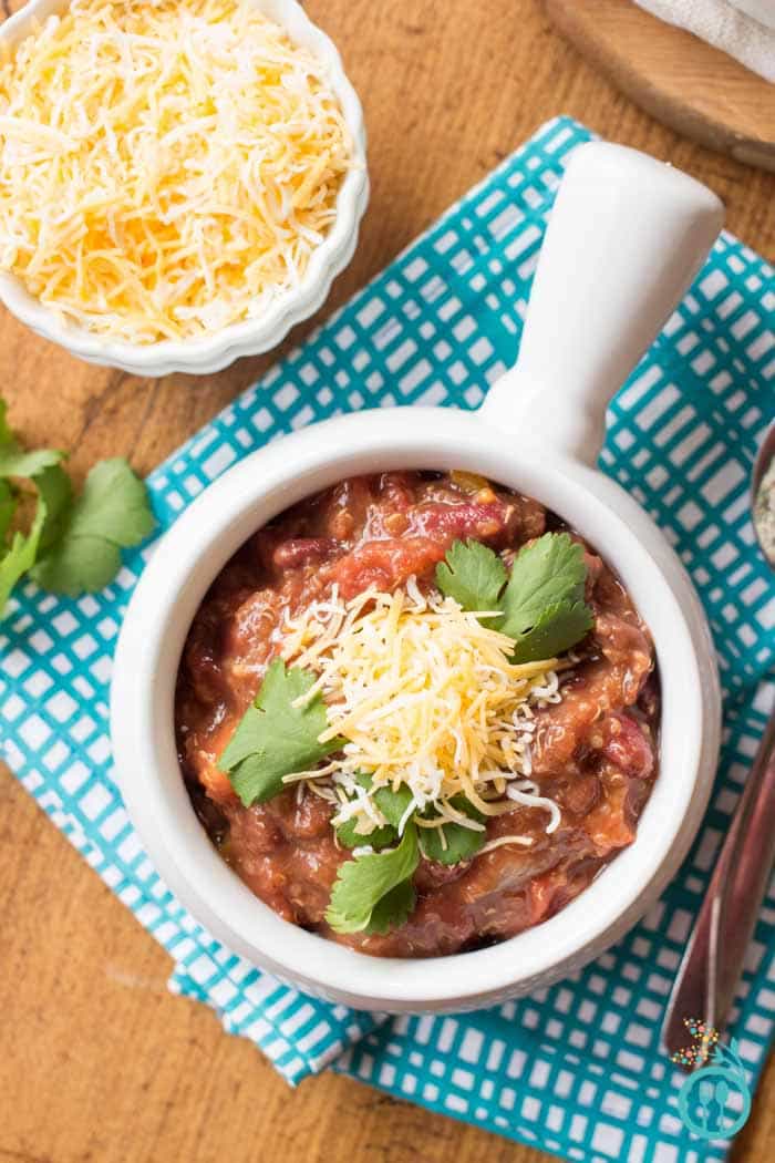 Slow Cooker Vegetarian Quinoa Chili made - the perfect meal to cure those winter blues