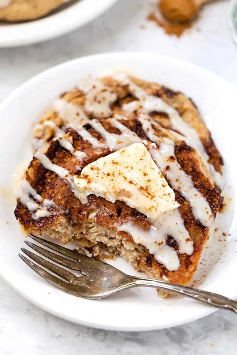 Bite of Cinnamon Swirl Pancakes