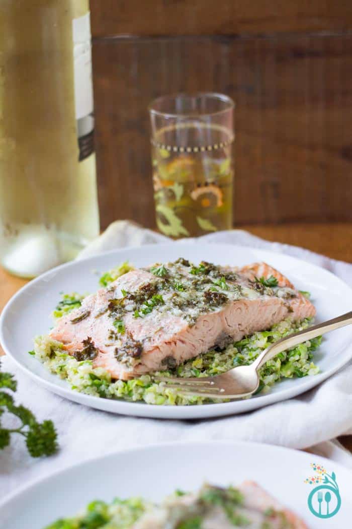 Herb & Roasted Garlic Salmon with Quinoa Salad